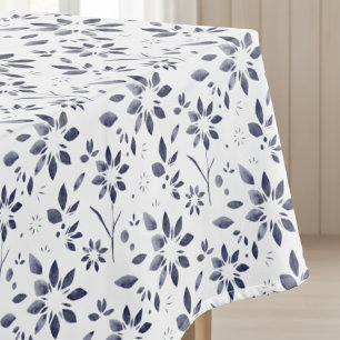 Nappe Motif floral aquarelle bleu