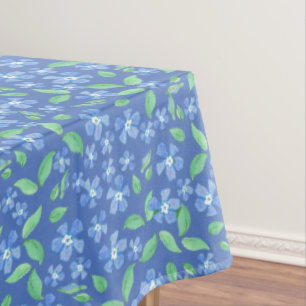 Nappe Motif floral assez écervelé de vert bleu de