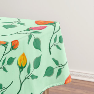 Nappe Motif floral avec fleurs roses colorées