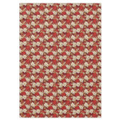 Nappe Motif floral blanc rouge Noël #17 ID1009 (Devant)