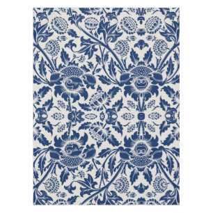 Nappe Motif floral bleu complexe sur fond clair