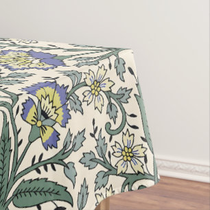 Nappe Motif floral bleu, jaune et blanc sans couture 