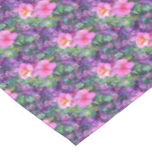 Nappe Motif floral botanique pourpre et rose (Angle)
