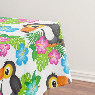 Nappe Motif floral coloré d'été Toucan tropical