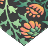Nappe Motif floral complexe avec feuilles vertes (Angle)