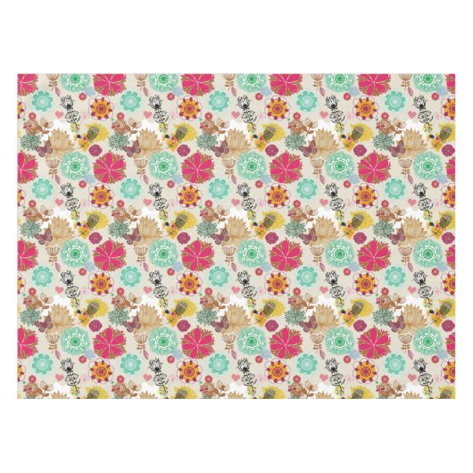 Nappe Motif floral dans le rétro style (Devant (Horizontal))
