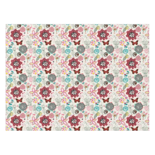 Nappe Motif floral dans le rétro style 5 (Devant (Horizontal))