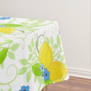 Nappe Motif floral de citrons blancs et jaunes ensoleill