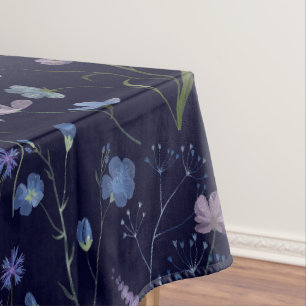 Nappe Motif Floral de Fleur Sauvage Jolie Violet Bleu
