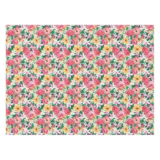 Nappe Motif floral de ketmie tropicale (Devant (Horizontal))