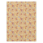Nappe Motif floral élégant avec feuilles rouges et bleue (Devant)