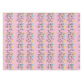 Nappe Motif floral gris chic monogramme (Devant (Horizontal))