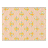 Nappe Motif floral hexagonal sur fond pêche (Devant (Horizontal))