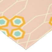 Nappe Motif floral hexagonal sur fond pêche (Angle)