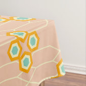 Nappe Motif floral hexagonal sur fond pêche (In Situ)