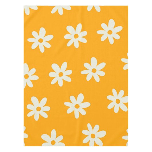 Nappe Motif floral jaune rétro simple (Devant)