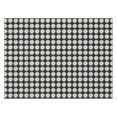 Nappe Motif floral marguerrier blanc sur noir (Devant (Horizontal))