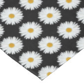 Nappe Motif floral marguerrier blanc sur noir (Angle)