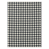 Nappe Motif floral marguerrier blanc sur noir (Devant)