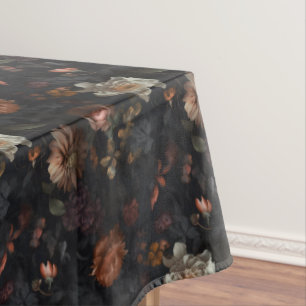 Nappe Motif floral noir lunatique