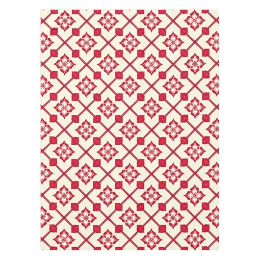 Nappe Motif floral rouge et blanc (Devant)