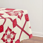Nappe Motif floral rouge et blanc (In Situ)