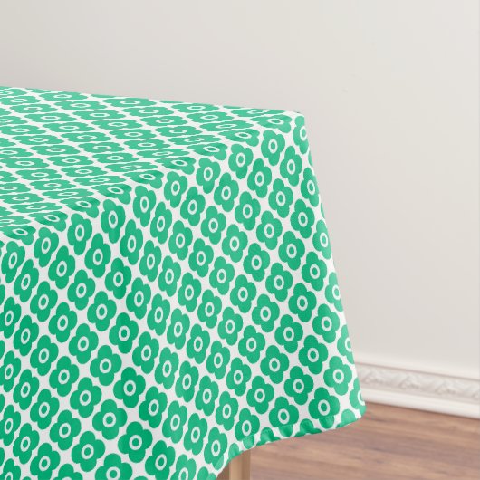 Nappe Motif floral simple vert et blanc rétro (In Situ)