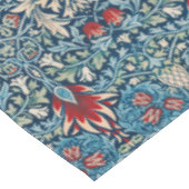 Nappe Motif floral sur fond bleu de feuilles vertes (Angle)