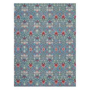 Nappe Motif floral sur fond bleu de feuilles vertes