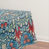 Nappe Motif floral sur fond bleu de feuilles vertes (In Situ)