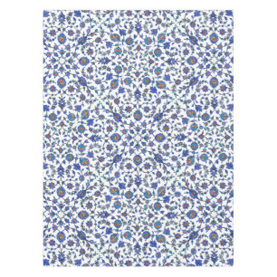 Nappe Motif floral turc bleu fait main antique de tuiles