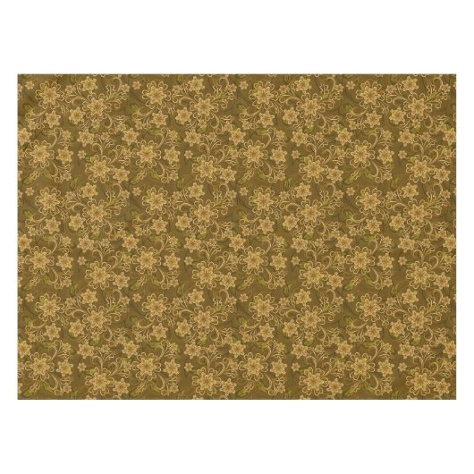 Nappe Motif floral vintage d'or (Devant (Horizontal))