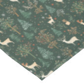 Nappe Motif forestier Festive Green Deer (Angle)