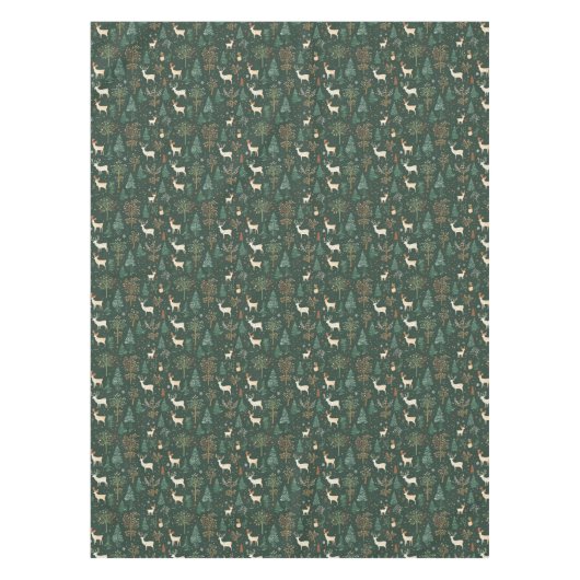 Nappe Motif forestier Festive Green Deer (Devant)