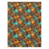 Nappe Motif fractal abstrait turquoise marron (Devant)