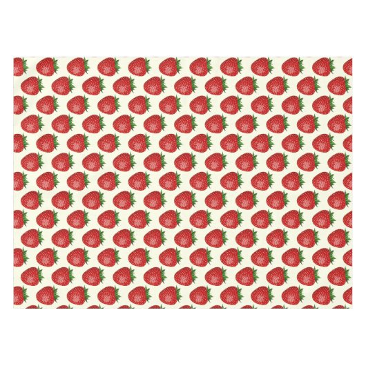 Nappe Motif fraises, fraises rouges, fruits, feuilles (Devant (Horizontal))
