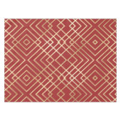 Nappe Motif géométrique Art déco rouge chinois moderne (Devant (Horizontal))