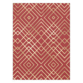 Nappe Motif géométrique Art déco rouge chinois moderne (Devant)