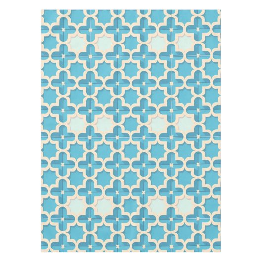 Nappe Motif géométrique bleu et blanc Abstrait (Devant)