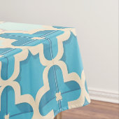 Nappe Motif géométrique bleu et blanc Abstrait (In Situ)