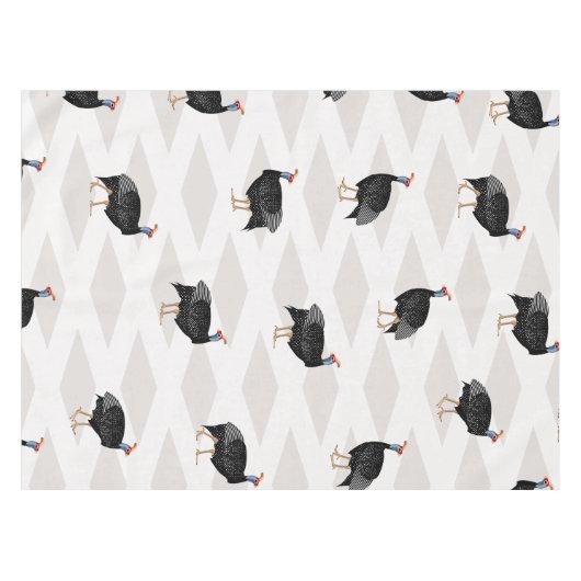 Nappe Motif géométrique des oiseaux de la pintade (Devant (Horizontal))