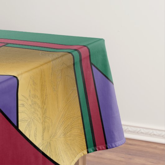 Nappe Motif géométrique Gold violet vert rouge (In Situ)