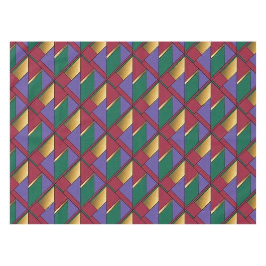 Nappe Motif géométrique Gold violet vert rouge (Devant (Horizontal))