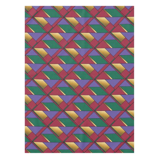 Nappe Motif géométrique Gold violet vert rouge (Devant)