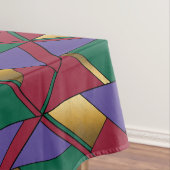Nappe Motif géométrique Gold violet vert rouge (In Situ)