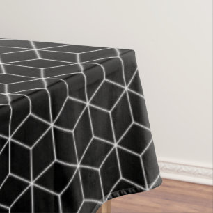 Nappe Motif géométrique Hexagon noir et blanc
