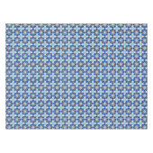 Nappe Motif géométrique marocain blanc bleu islamique (Devant (Horizontal))