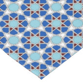Nappe Motif géométrique marocain blanc bleu islamique (Angle)