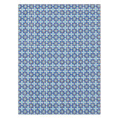 Nappe Motif géométrique marocain blanc bleu islamique (Devant)