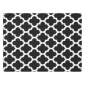 Nappe Motif géométrique Marocain Blanc Sur Noir (Devant (Horizontal))
